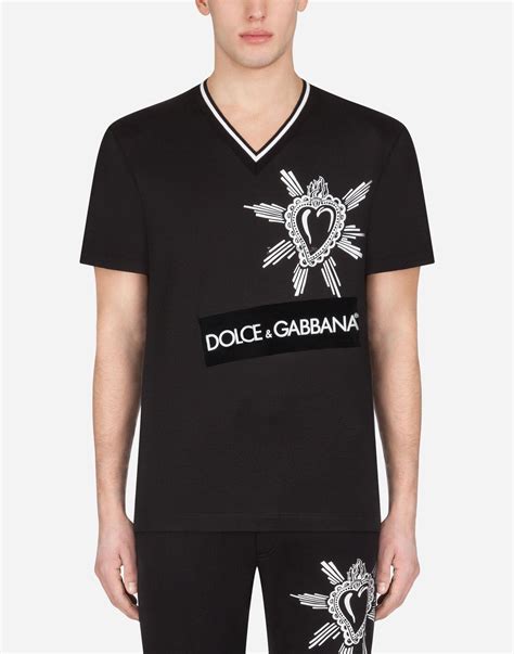 dolce gabbana black t shirt|dolce gabbana t shirts men's.